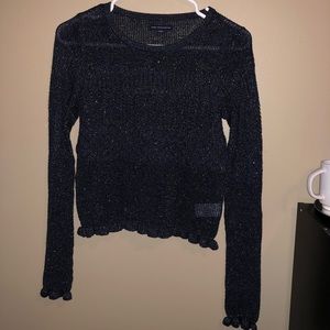 Black sparkle long sleeve size S